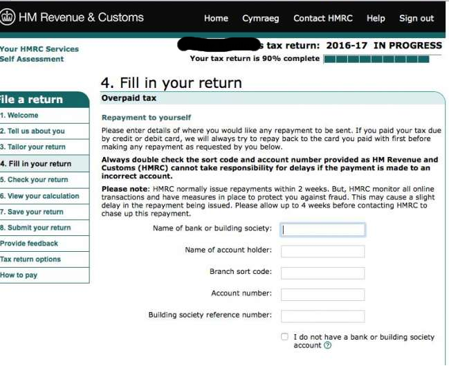 Redacted Tax Return Screen Grab before warning